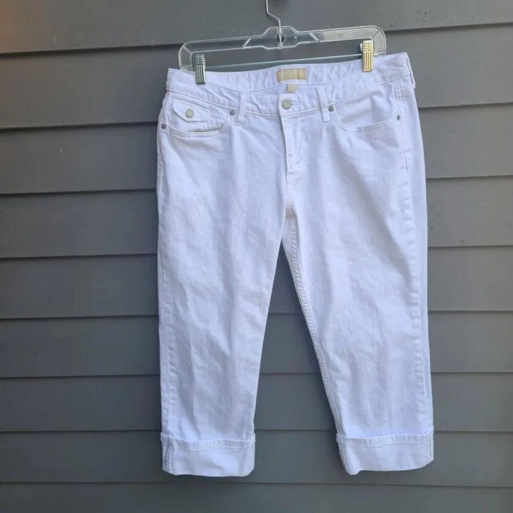 Banana Republic White Cropped Jeans Cuffed size 12/31